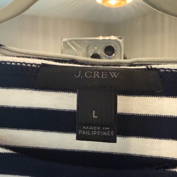 J. Crew Navy and White Striped Short Sleeve Top - Picture 4 of 5